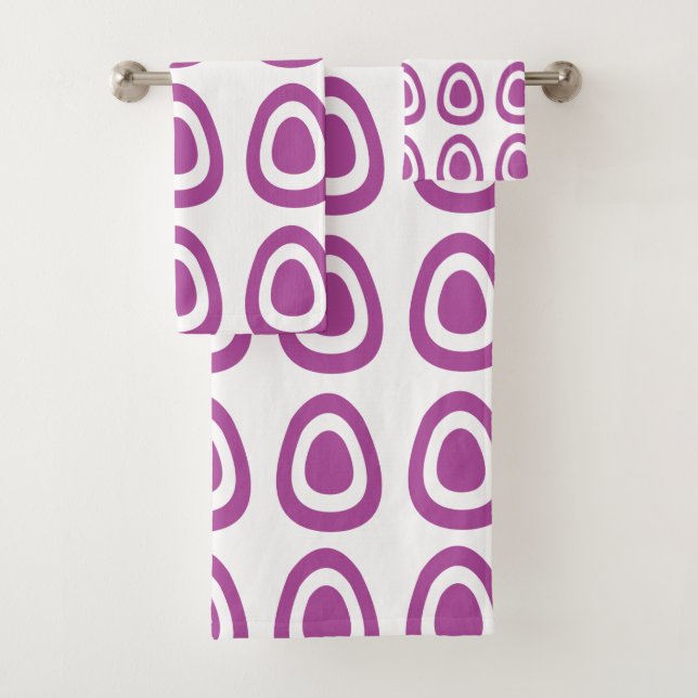 Purple Easter Eggs Pattern     Bath Towel Set (Insitu)