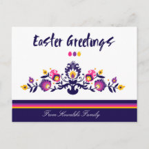 💜Purple Easter Folklore,  Custom Text Postcard