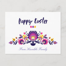 Purple Easter Folklore,  Custom Text Postcard