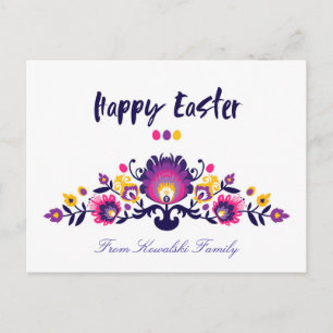 Purple Easter Folklore,  Custom Text Postcard