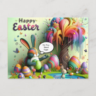 Purple Easter Hippo Holiday Postcard