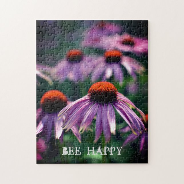 Purple Echinacea Coneflowers Gardeners Flowers Jigsaw Puzzle (Vertical)