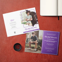 Purple Edgy Abstract Torn Photo Graduation