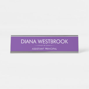 Purple Education Principal Office Desk  Name Plate