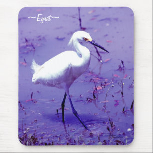 Purple Egret Bird Mousepad