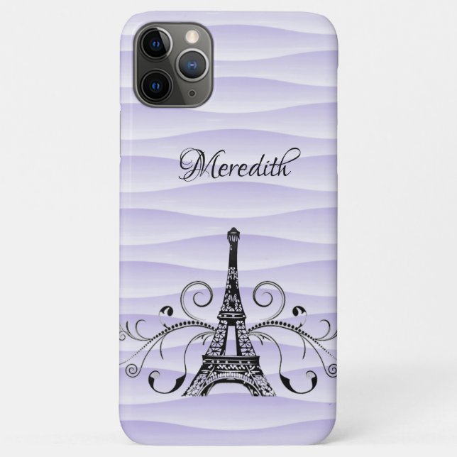 Purple Eiffel Tower Flourish Case-Mate iPhone Case (Back)