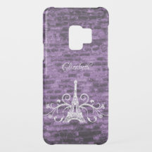 Purple Eiffel Tower Grunge Samsung Galaxy Case