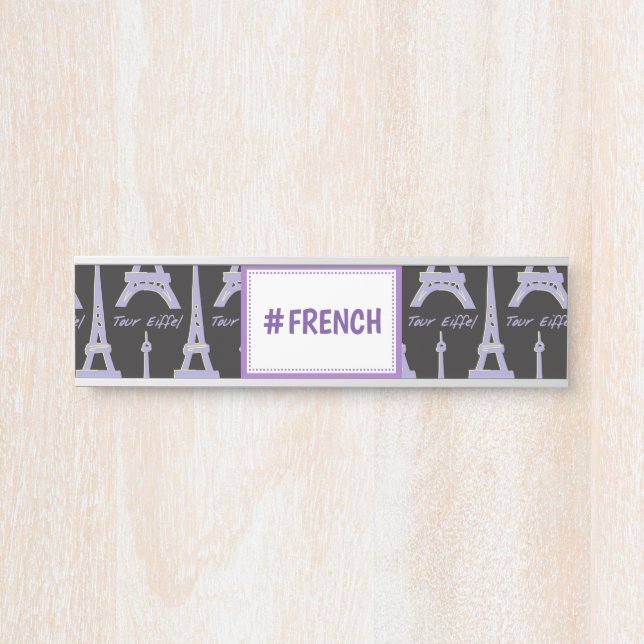 Purple Eiffel Tower Nameplate (Front)