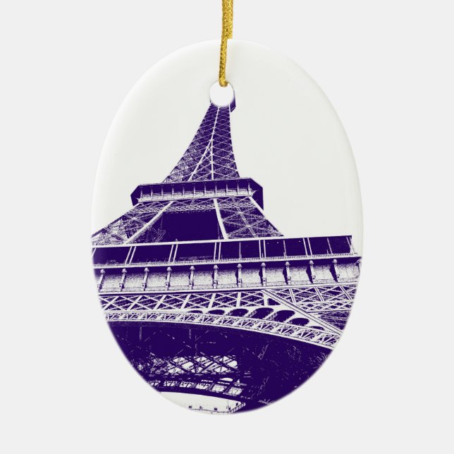 Purple Eiffel Tower Ornament (Front)