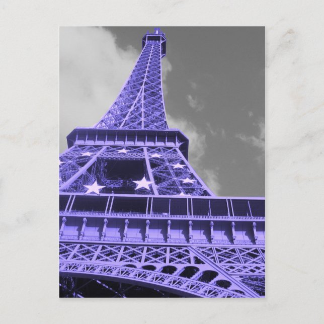 Purple Eiffel Tower Postcard (Front)