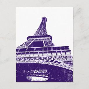 Purple Eiffel Tower Postcard
