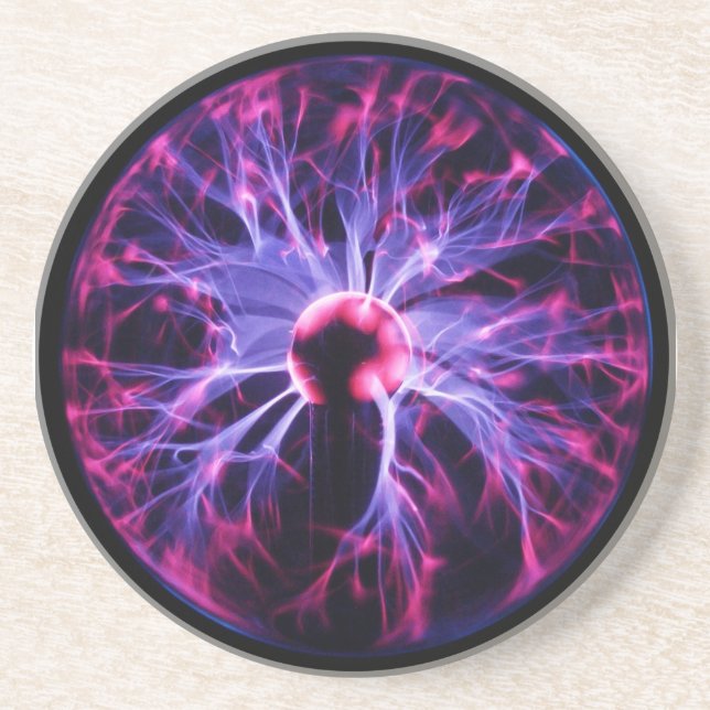 Purple Electricity Eminating from a Plasma Lamp Coaster (Front)