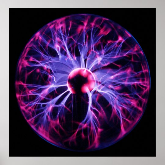 Purple Electricity Eminating from a Plasma Lamp Poster | Zazzle.com.au