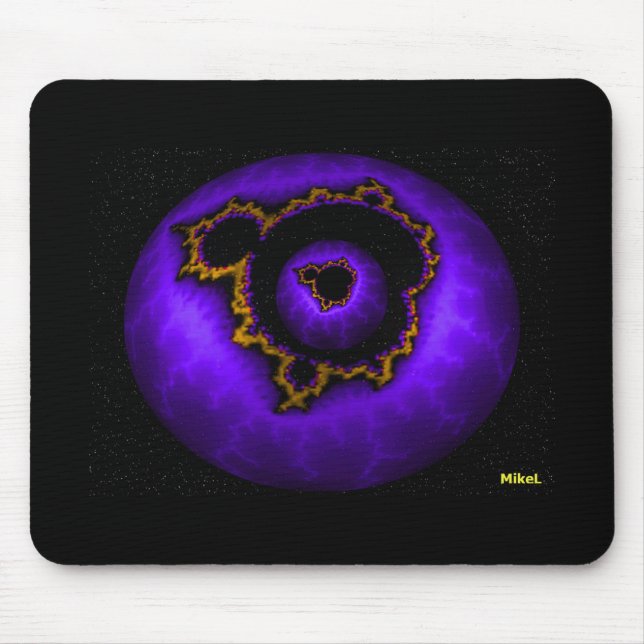 Purple Electrified Mandelbrot In A Mandelbrot Mouse Pad (Front)