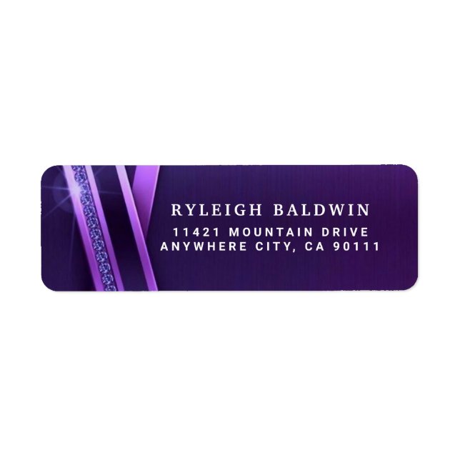 Purple Elegancy Return Address Label (Front)
