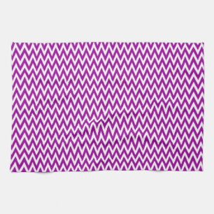 Purple Elegant Chevron Design Tea Towel