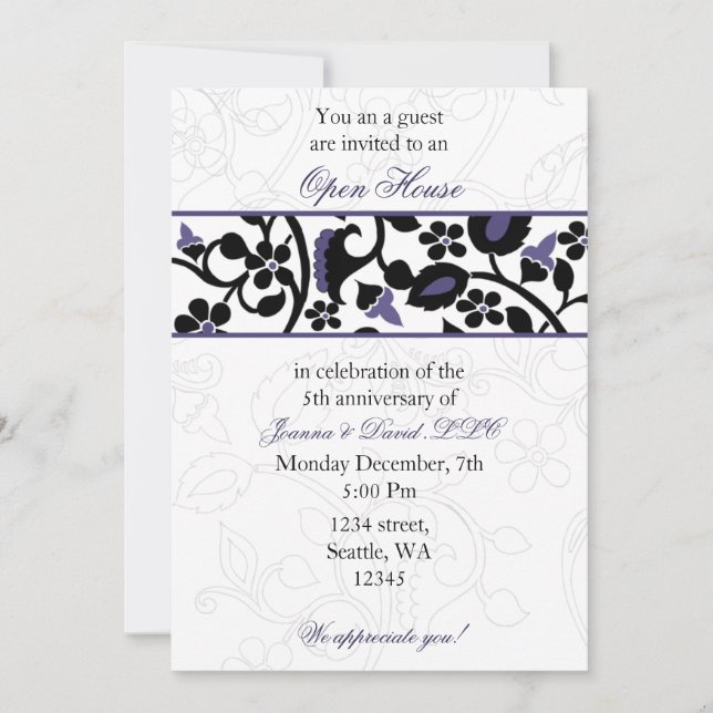 purple Elegant Corporate party Invitation (Front)