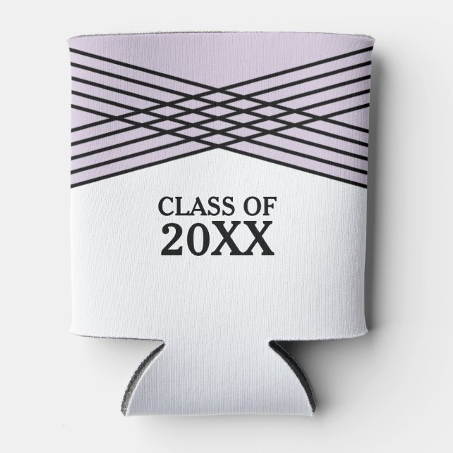 Purple Elegant Deco Graduation Can Cooler (Front)