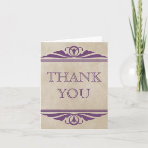 Purple Elegant Deco Thank You Card