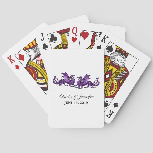 Purple Elegant Dragons Playing Cards (Back)