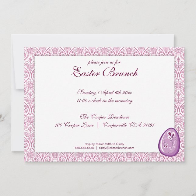Purple Elegant Easter Brunch Invitation (Front)