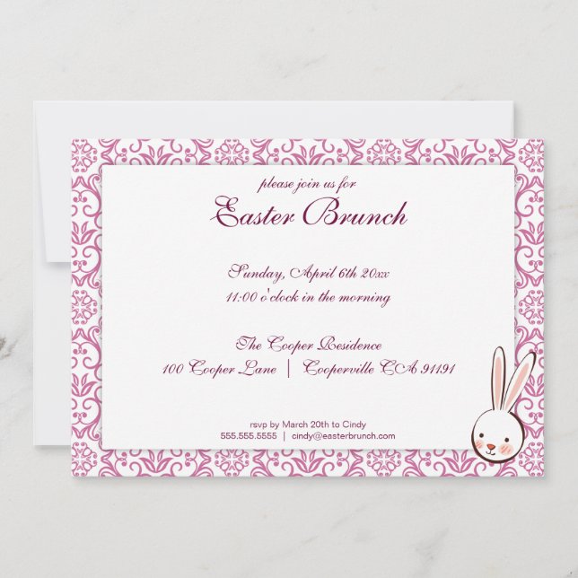 Purple Elegant Easter Brunch Invitation (Front)