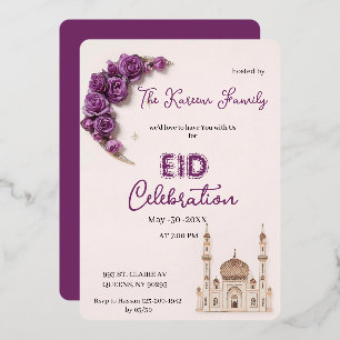 Purple Elegant Eid Celebration  Party Invitation