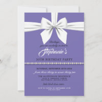 Purple Elegant Fancy Tiffany Birthday Invitation