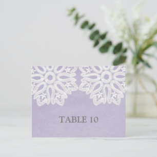 Purple Elegant Lace Table Number Postcard