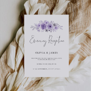 Purple Elegant Minimalist Evening Reception Invitation