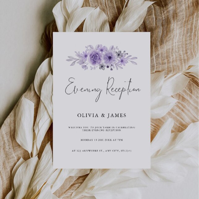 Purple Elegant Minimalist Evening Reception Invitation (Purple Elegant Minimalist Evening Reception Invitation)