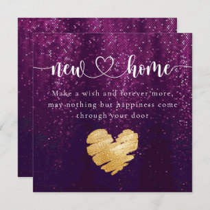 Purple Elegant New Home Housewarming Card