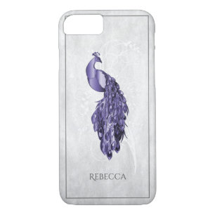 Purple Elegant Peacock Personalised iPhone 8/7 Case