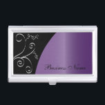Purple Elegant Personalise Card Holder<br><div class="desc">Professional Business Card Holders. ✔NOTE: ONLY CHANGE THE TEMPLATE AREAS NEEDED! 😀 If needed, you can remove the text and start fresh adding whatever text and font you like. 📌If you need further customisation, please click the "Click to Customise further" or "Customise or Edit Design" button and use our design...</div>
