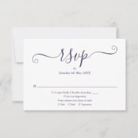 Purple Elegant Script Wedding