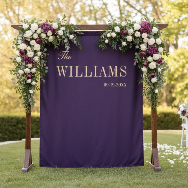 Purple elegant stylish wedding backdrop  tapestry (Creator Uploaded)