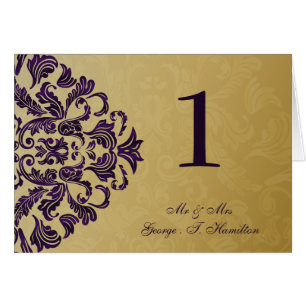 purple Elegant table seating card