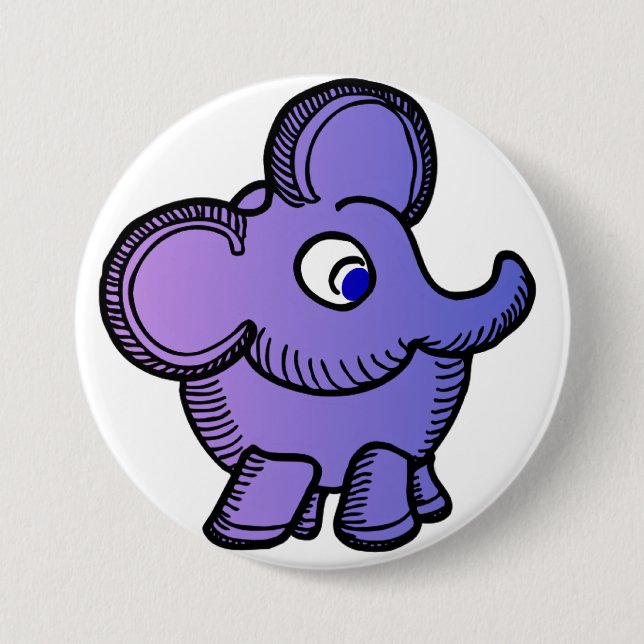 Purple Elephant 7.5 Cm Round Badge (Front)