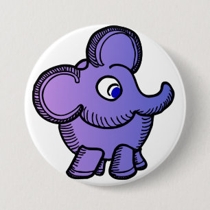 Purple Elephant 7.5 Cm Round Badge
