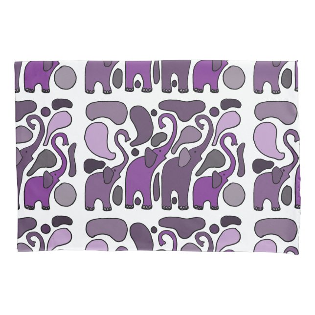 Purple Elephant Abstract Pillow Case (Front)
