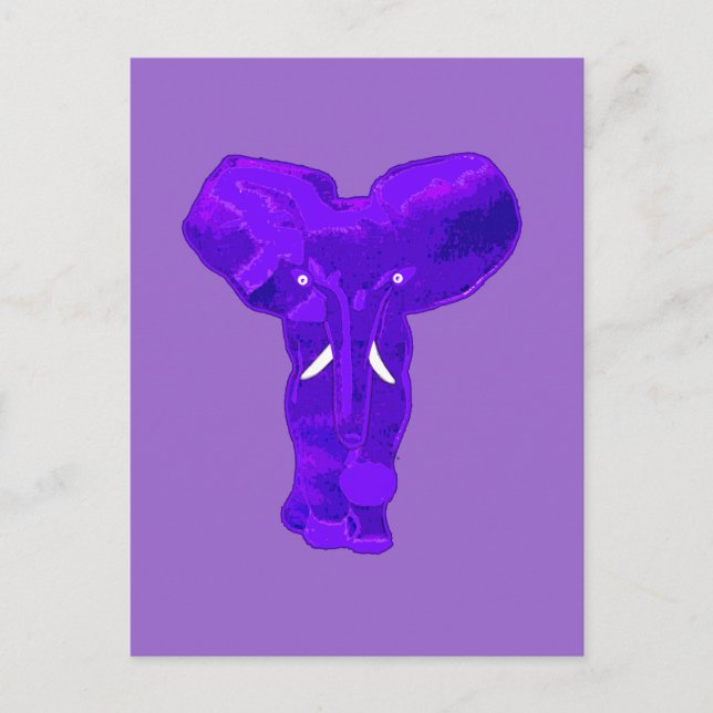 Purple Elephant Art on T shirts, Baby Clothes Postcard (Front)