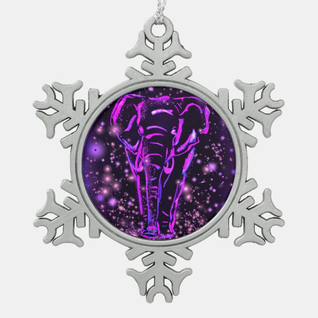 Purple Elephant Christmas Ornament (Front)