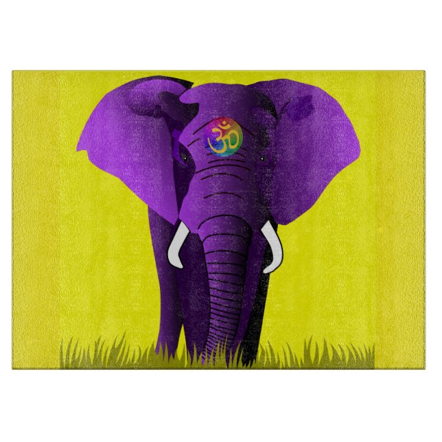 Purple Elephant cutting board (Front)