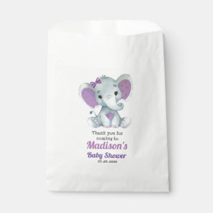 Purple Elephant Favour Bag, Customise your text Favour Bag