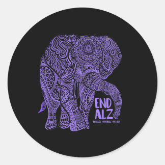 Purple Elephant Heimerheimer Awareness Apparel And Classic Round Sticker