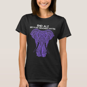 Purple Elephant Heimerheimer Awareness Apparel End T-Shirt