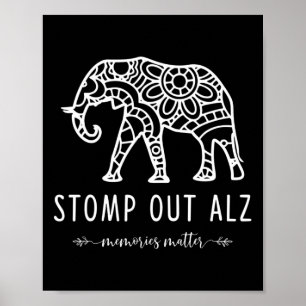 Purple Elephant Heimerheimer Awareness Apparel Mem Poster