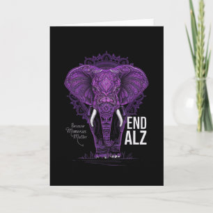 Purple Elephant Heimerheimer Awareness End Heimer Card