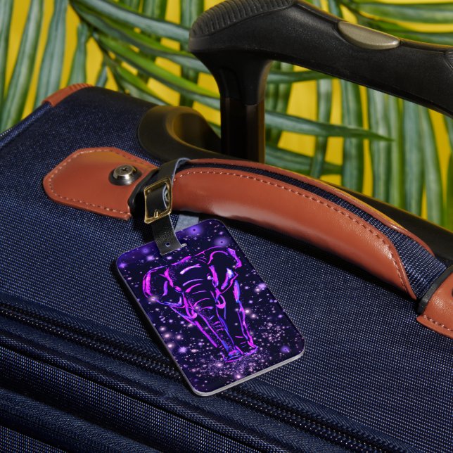 Purple Elephant Luggage Tag (Front Insitu 1)