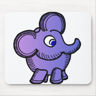Purple Elephant Mouse Pad